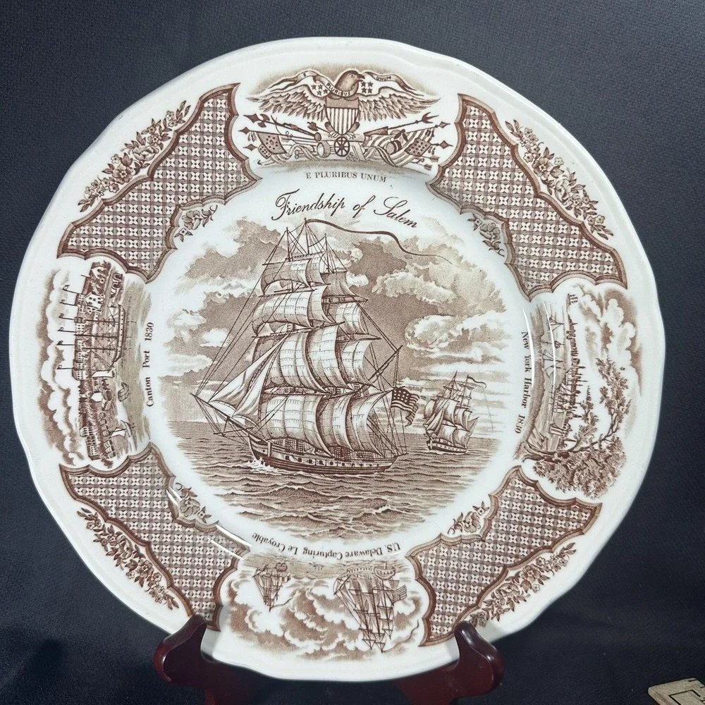 Alfred Meakin Collector Plate FAIR WINDS The Friendship of Salem Vtg